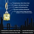 thumbnail image 2 of 925 Silver and 10K Yellow Gold Yellow Lemon Quartz and White Moissanite Pendant 2-Stone Necklace for Women | 6.93 Cttw | Gemstone Birthstone | Cushion Checkerboard 12MM | With 18 inch Chain, 2 of 6