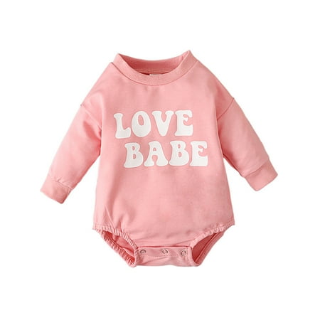 

Lumento Baby Loose Fall Playsuit Round Collar Buttons Jumpsuit Ribbed One Piece Romper Pink 80