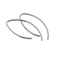 thumbnail image 3 of Sterling Silver Dangle Drop Teardrop Piercing Huggie Hoop Earlobe Earrings 18 GA Arc Handmade Hook (Sterling Silver | Smooth wire, 26mm | 18 GA), 3 of 6