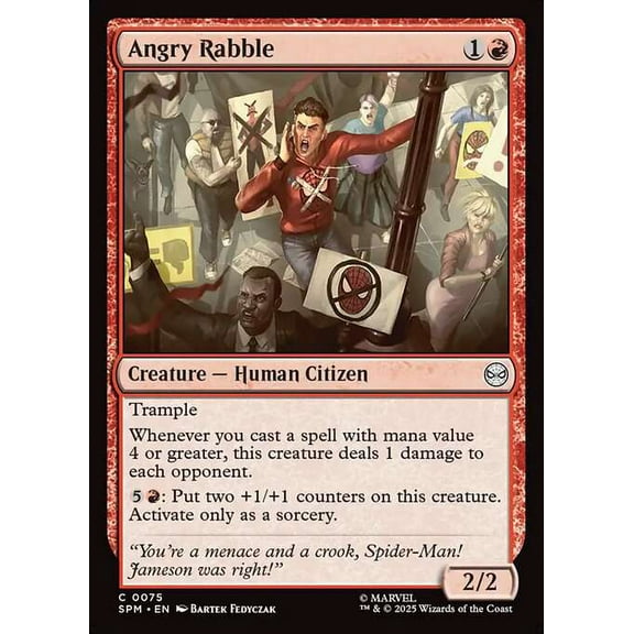 MtG Marvel's Spider-Man Common Angry Rabble #75