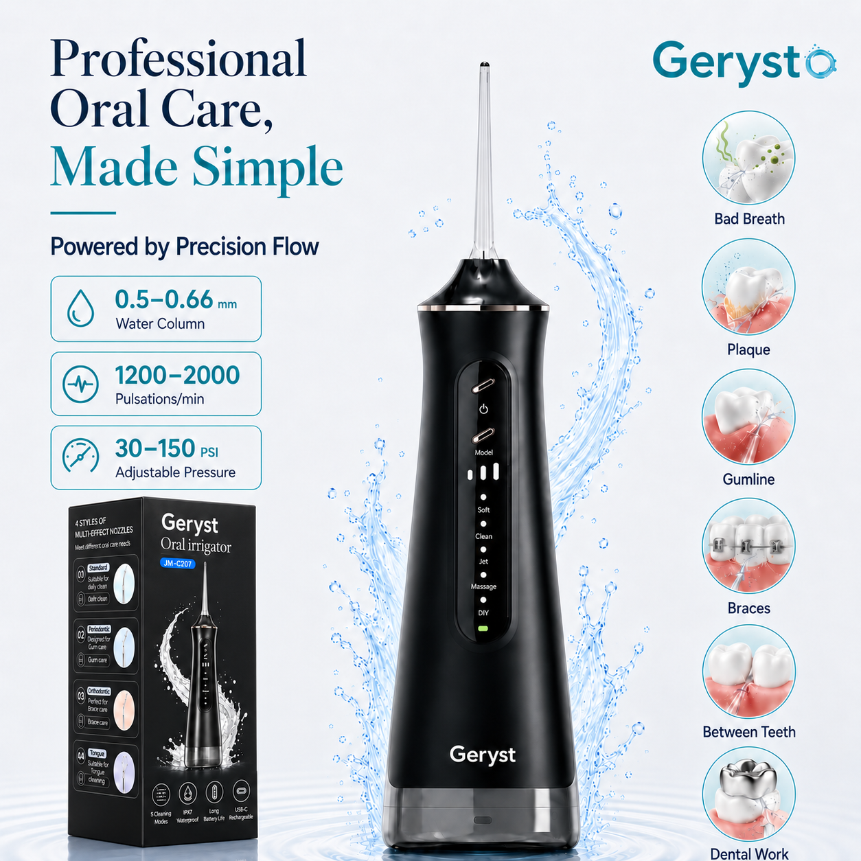 Geryst Cordless Water Flosser, 300ml Tank photo 6