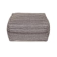 thumbnail image 2 of Stone Gray and Brown Pouf, 2 of 5