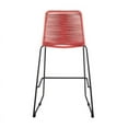 thumbnail image 5 of Shasta 26" Outdoor Metal and Brick Red Rope Stackable Counter Stool - Set of 2, 5 of 11