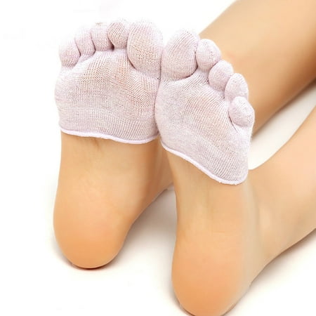 

Qazqa Women Invisible Yoga Sport Non Slip Toe Socks Half Grip Heel Five Finger Socks