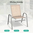 thumbnail image 6 of Dovov Outdoor Patio Dining Chairs Set of 6, Outdoor Textilene Stacking Chairs Patio Stackable High Back Armchairs, Beige, 6 of 9