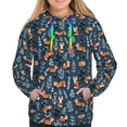 thumbnail image 3 of KLL Playful Foxes Forest Blues for Womens Pullover Hoodie with Pocket Hooded Long Sleeve Shirts Sweatshirt for Women-XX-Large, 3 of 7