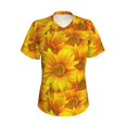 thumbnail image 2 of Uemuo 3D Sunflowers Printed Women's Classic V-Neck T-Shirt - Soft, Breathable, Moisture-Wicking, Perfect for Casual, Office, Travel, and Everyday Wear-Small, 2 of 5