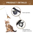 thumbnail image 2 of Adjustable cat wand toy, interactive cat teaser for indoor use, bungee cord with bell - durable, stretchy and irresistible catnip alternative, 2 of 8