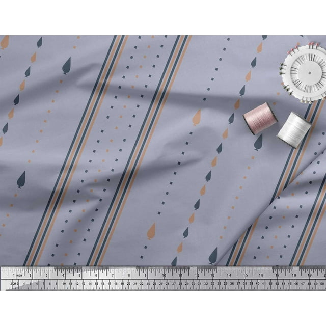 Soimoi Grey Rayon Fabric Pannahazar Jamdani Decor Fabric Printed Yard 56 Inch Wide