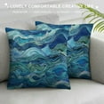 thumbnail image 3 of Shiartex  Wave Pillows Ocean Sea Water Gradient Blue Beach Waves Lines Stripes Throw Pillow Cover Decorative Pillow Case Square Cushion Accent Home, 3 of 5
