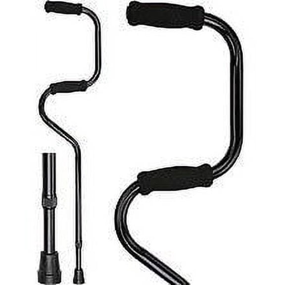 EZ Get-Up from Seat Cane - Extra Grip & Adjustable, Double-Handled Walking Cane for Men and Women, Lightweight Aluminum Cane for Seniors, Adjustable Height, Comfort Grip