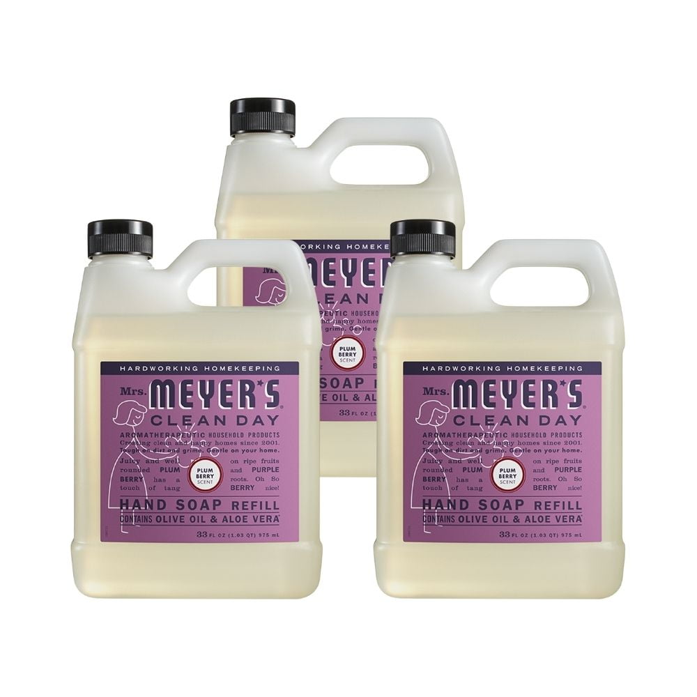 Mrs. Meyer's Liquid Hand Soap Refill, Plumberry, 33 OZ (Pack of 3)