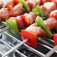 thumbnail image 5 of Kebab BBQ Stainless Steel Skewers with Wooden Handles Flat Reusable Metal Skewer Sticks with Storage Pouch 6Pcs, 5 of 5