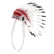 thumbnail image 1 of Tocado indio nativo americano ajustable para fiestas temáticas, para hombres y mujeres Blanco, 1 of 8