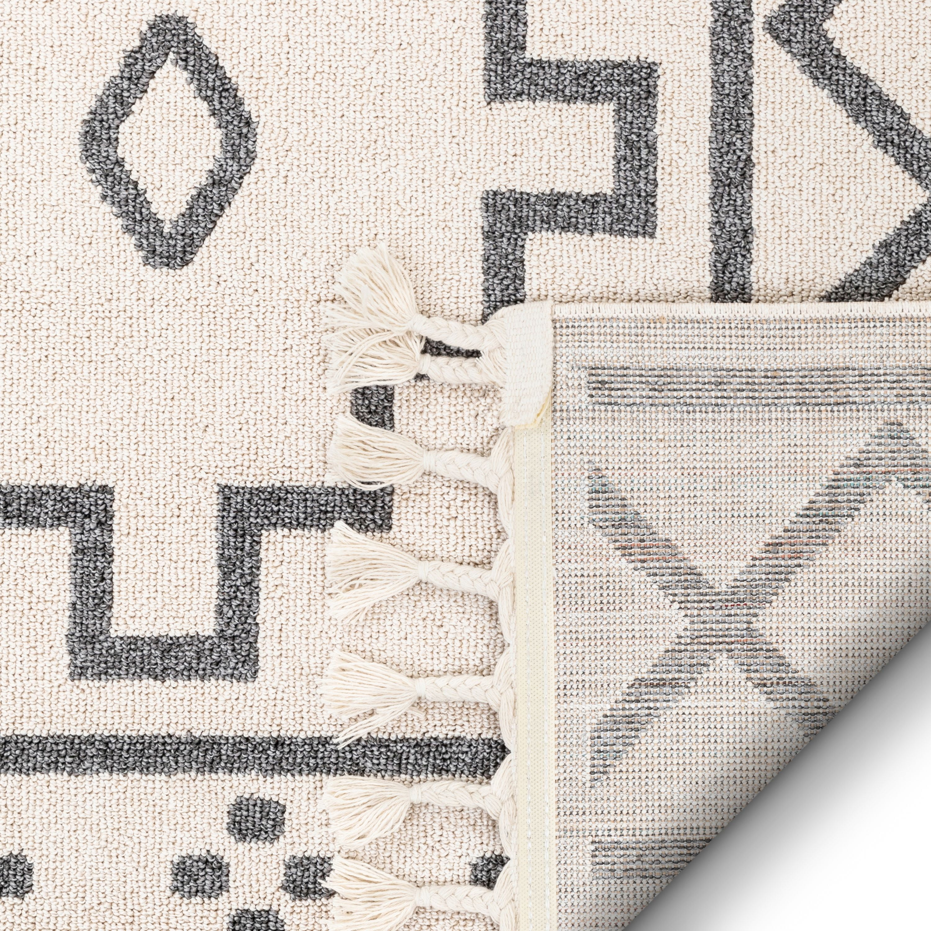 Well Woven Loop-De-Loop Tribal Modern Area Rug, Off-White