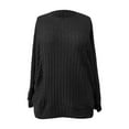 thumbnail image 5 of Hpapadks Women Sweaters Cozy Oversized Pullover Sweaters Soft Knit Long Sleeve Casual Tunic Top Cable Knit Sweater Women Black L, 5 of 6