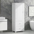 thumbnail image 4 of Harper & Bright Designs Tall Bathroom Storage Cabinet with Doors and Drawer, Modern Freestanding Storage Cabinet with Adjustable Shelf, White, 4 of 16