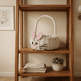 thumbnail image 6 of Hand Woven Bunny Rattan Wedding Flower Girl Basket Bin Home Decor Cute Handmade Handcrafted Nursery Gift Animal Storage Easter Wicker Rabbit, 6 of 9