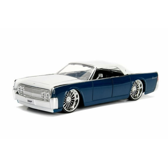 1963 Lincoln Continental Hard Top, Blue w/White - Jada 99553WA1 - 1/24 Scale Diecast Model Toy Car