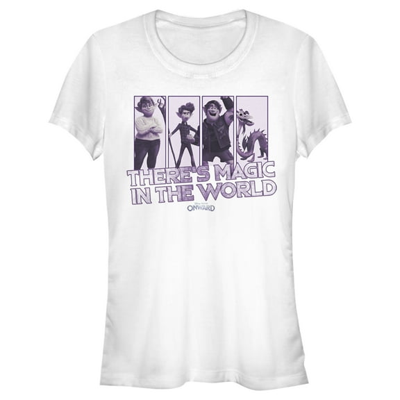 Junior's Onward Magic in World Panels  Graphic Tee White Medium