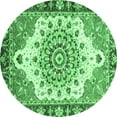 thumbnail image 1 of Ahgly Company Indoor Round Abstract Emerald Green Modern Area Rugs, 5' Round, 1 of 4