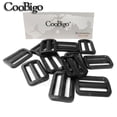 thumbnail image 5 of CooBigo, 12 Uds., 1-1/4 pulgadas, deslizador curvo de plástico negro, hebillas de tres anillos ajustables para Collar de perro, arnés, correas para mochila, FLC129-B3, 5 of 5