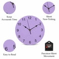 thumbnail image 5 of Wall Clock Lavender Purple Clocks PVC Silent Non-Ticking Battery Operated Decorative Simple Style Round Clock for Home Living Room Kitchen Bedroom Office School Wall Decor 10 Inch, 5 of 9