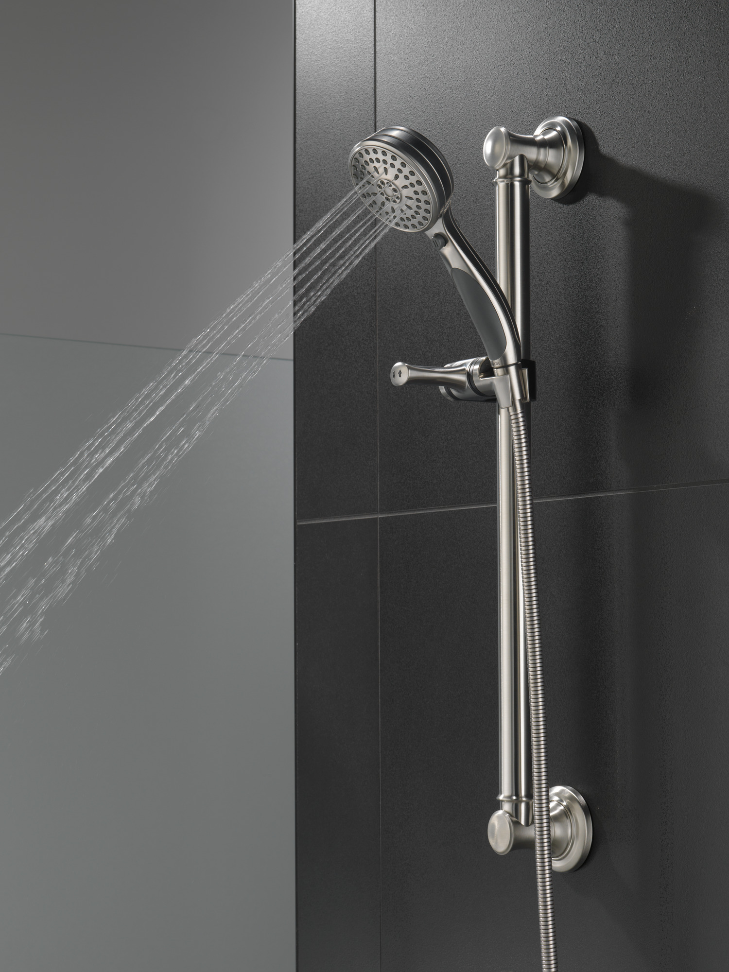 9-Spray ActivTouch® Hand Shower with Traditional Slide Bar / Grab Bar in Stainless 51900-SS - image 3 of 8