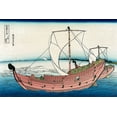 thumbnail image 2 of Hokusai 32x23 White Modern Wood Framed Museum Art Print Titled - Kazusa Sea Route, 1830, 2 of 4