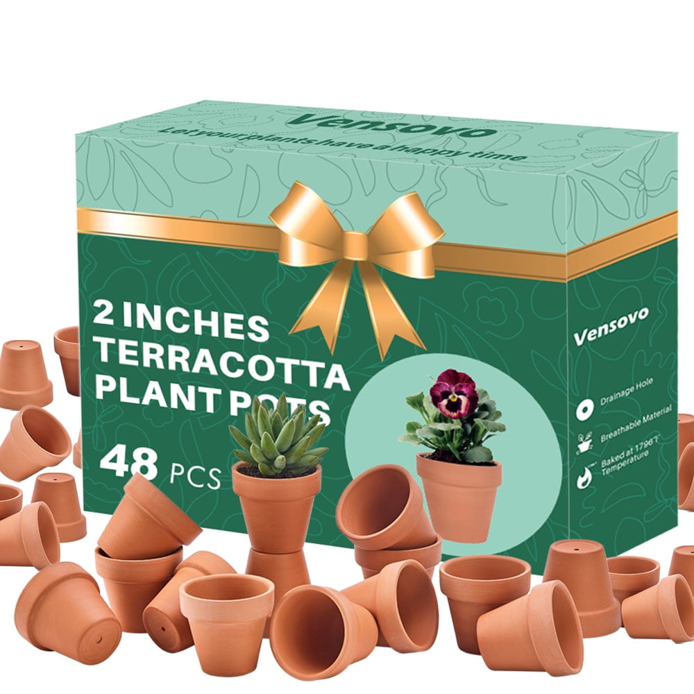 Vensovo 48 Pcs Mini Terracotta Pots