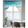 thumbnail image 5 of Ocean Summer Coastal Swag Valance for Windows 56'' x 36'', Sea Waves Blue Green Water Beach Light Filtering Kitchen Curtains Valances for Bathroom/Living Room/Bedroom/Café, Rod Pocket Curtain Panel, 5 of 6