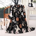 thumbnail image 2 of Halloween Ghosts Pumpkins and Stars Blanket,Comfortable Soft Flannel Throw Blanket,All Season,Warm Lightweight Blankets for Sofa Bed Couch Living Room Chair,60"x80", 2 of 4