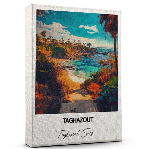 Taghazout Travel Canvas Wall Art – Nature-Inspired Travel Decor with Scenic Views Taghazout Surf Canvas Wall Print – A Captivating Gift for Adventure Seekers