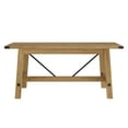 thumbnail image 3 of Modern Wood Kitchen Table for Dining Room, Rectangular Dining Table for 4-6 Person, Pine Wood Brown Finish, 3 of 6