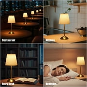 DAYBETTER Cordless Table Lamp, 12 Brass Rechargeable Cute Desk Light, Touch Lamp with Dimmable 3 Option Lights for Modern Office Home Decor