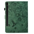 thumbnail image 4 of ELEHOLD Case For Samsung Galaxy Tab S8 Embossed Flowers and Birds Leather Tablet Case, Slim Back Smart Cover, Full Body Protection, Kickstand,with Card Pocket, Green, 4 of 10
