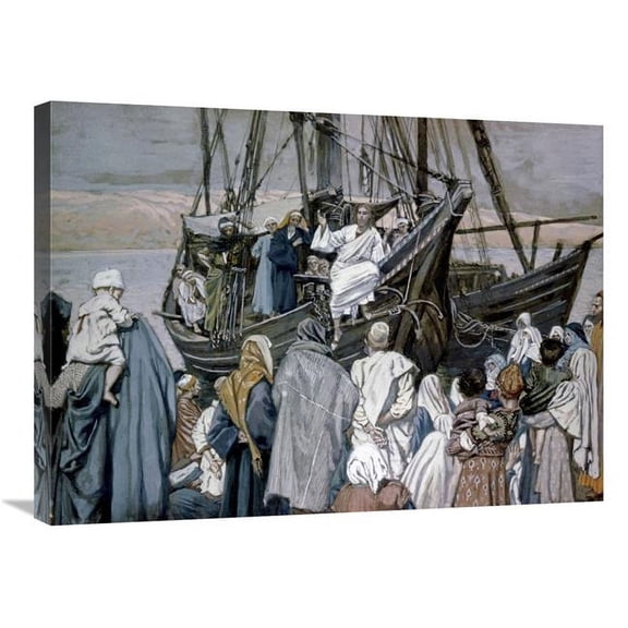 30 in. Jesus Preaching on a Boat Art Print - James Tissot