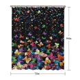 thumbnail image 5 of Black Colorful Dot Butterfly Pattern Shower Curtain 72"x84" ,Bathroom Decorative Shower Curtains Set with 12 Hooks,Modern Waterproof Washable Shower Curtain, 5 of 6