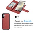 thumbnail image 5 of For Samsung S24 2024 Case, Samsung Galaxy S24 5G Wallet Case, Tiflook PU Leather Card Holder Flip Cover [Detachable Magnetic] Wine, 5 of 6