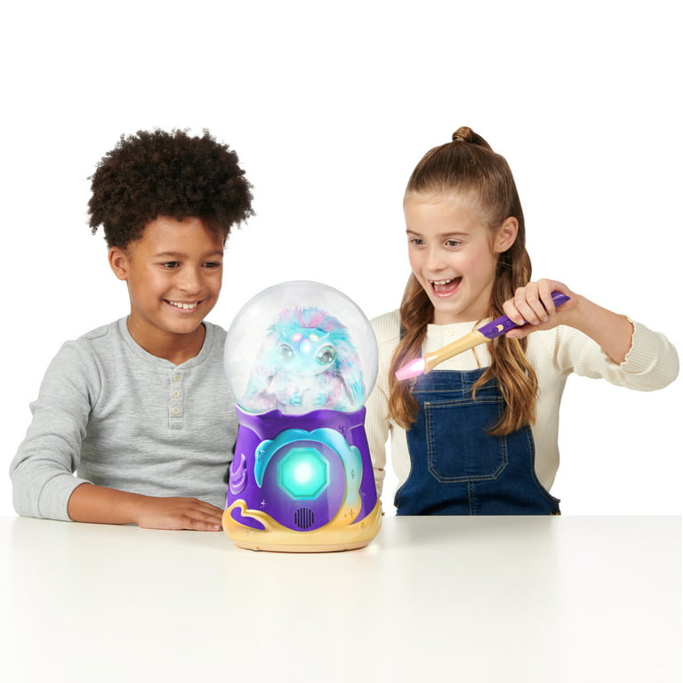 Magic Mixies Magical Misting Crystal Ball with Interactive 8 inch Blue  Plush Toy and 80+ Sounds and Reactions, Small Breeds 