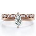 thumbnail image 1 of Anillo solitario de talla marquesa JeenMata 1.75 quilates Baño de Oro Rosa de 18 K sobre Plata, 1 of 5