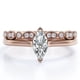 thumbnail image 1 of Anillo solitario de talla marquesa JeenMata 1.75 quilates Baño de Oro Rosa de 18 K sobre Plata, 1 of 5