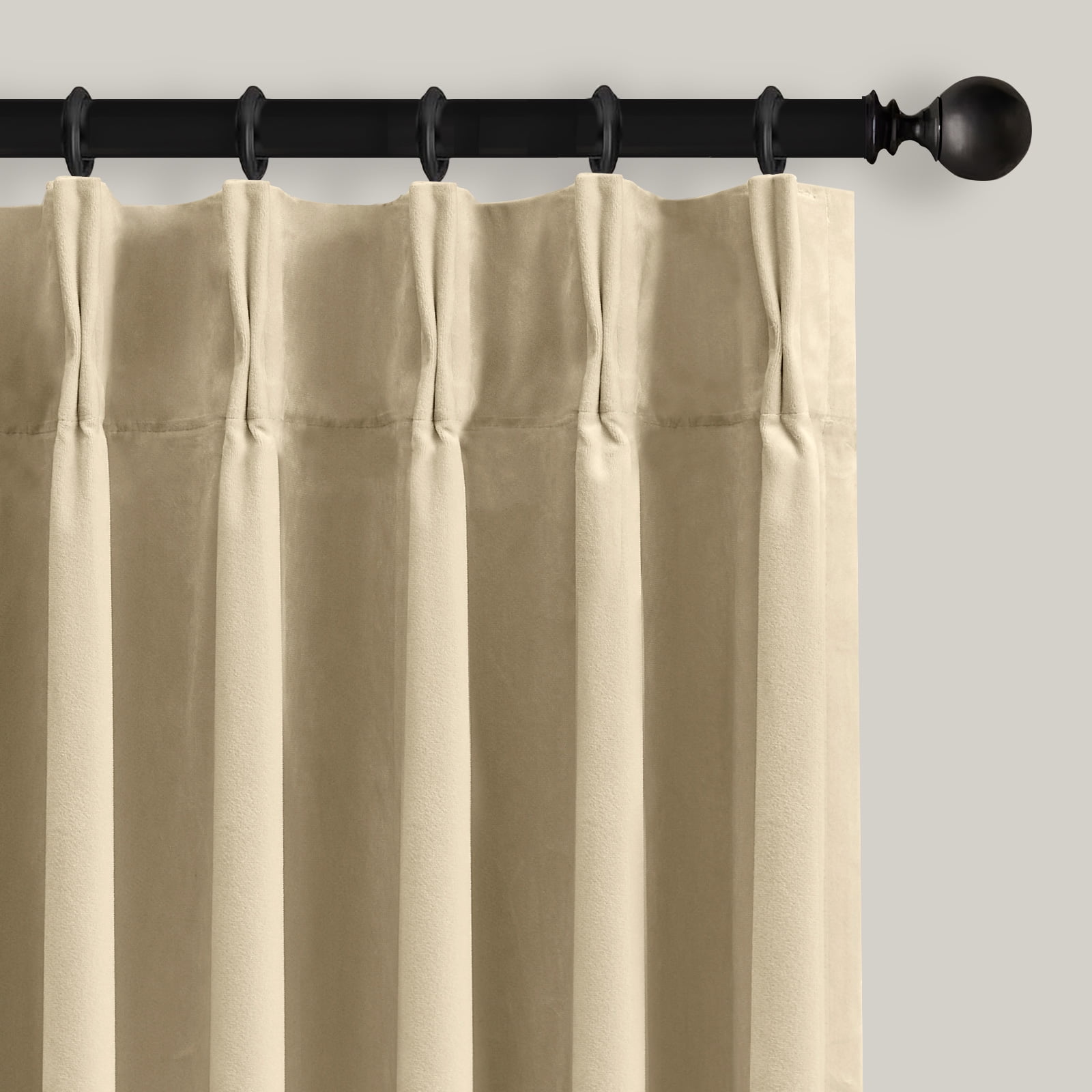 Galenzoov 40*84 inch 2 Panels Pinch Pleated Velvet Curtains for Home, Blackout Heat Blocking Window Curtains with Hooks for Bedroom,Living room,Office,Ivory
