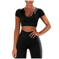 thumbnail image 3 of Yoga Set Women Workout Sets 2 Piece Seamless Ribbed Tank High Waist Trousers Yoga Outfits, 3 of 5