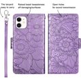 thumbnail image 7 of Petocase for iPhone 11 Wallet Case,Durable PU Leather Magnetic Folio Flip Stand Wristlet Strap Card Holder Shockproof Protective Phone Cases forfor Women Men,Embossed Purple, 7 of 7