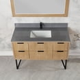 thumbnail image 5 of Helios 48" Single Bathroom Vanity in Weathered Pine with Carrara White Composite Stone Countertop with Mirror, 5 of 8
