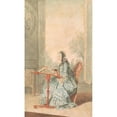 thumbnail image 2 of Louis Carrogis Carmontelle 12x18 Gold Ornate Wood Frame and Double Matted Museum Art Print Titled - Portrait of a Woman at an Embroidery Frame (1770s), 2 of 4