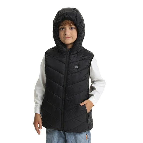 Krdevn Winter Children's Heating Vest Heated Gilet USB Warmer with 13 Heating Areas for Kids Boys Girls Heating Usb Charging Warm Jacket Windproof Outdoor Waist Coat,Kids Clothing,6-7 Years