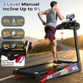 thumbnail image 5 of Treadmill for Home, 3.8HP Folding Treadmill with Incline, 300 lbs Capacity, Bluetooth & Heart Rate Sensor, Space-Saving Design, Heavy-Duty, 5 of 9