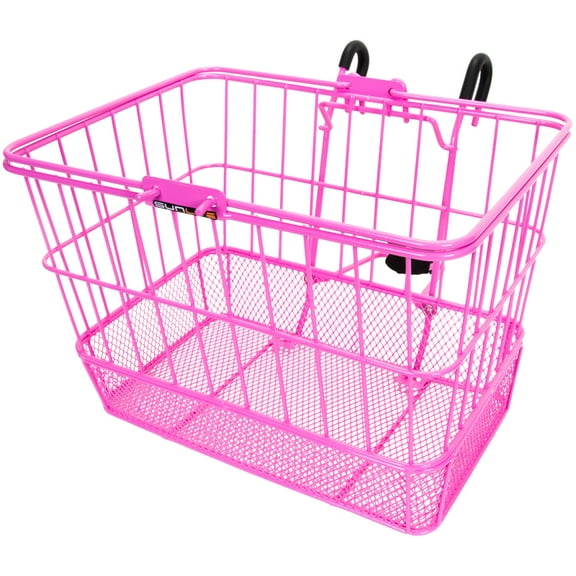 Sunlite Bicycle Front Basket Mesh Lift Off Carrier PINK Cruiser Commuter Bike